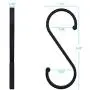 ACMETOP S Hooks, 12 Pack Aluminum S Shaped Hooks, Matte Finish S Hooks for Hanging Pots and Pans, Plants, Coffee Cups, Clothes, Towels in Kitchen, Bedroom, Bathroom, Office and Garden（Matte Black）