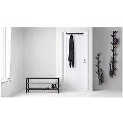 Ikea Tjusig Black 5 Hook Coat Hanger Clothes Rack Hats Towels Scarves Wall or Over Door Wooden by Tjusig