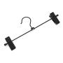 Iddefee Clothes Hanger Pack of 10 Stainless Steel Slacks Pants Skirt Hanger with Non-Slip Adjustable Clips and 360 Degree Hook Multifunctional Hanger Pants Hangers (Color : Black, Size : 30CM)