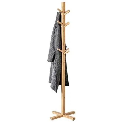 LANGRIA Coat Hook Bamboo Wooden Coat Rack and Hook Rack with 3 Tiers 12 Hooks and Solid Feet Hall Tree Coat Rack for Clothes Scarves and Hats, Bamboo Natural Color LANGRIA Coat Hook Bamboo Wooden Coat Rack and Hook Rack with 3 Tiers 12 Hooks and Solid Feet Hall Tree Coat Rack for Clothes Scarves and Hats, Bamboo Natural Color