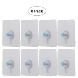 Frame Hooks, Picture Hook, Picture Hook Professional Picture Pendant Set, Wall-Mounted Photo Hanger, Suitable for Home, Office Pictures, Clock, Mirror, etc, Picture Hanger (Transparent) 8 Packs