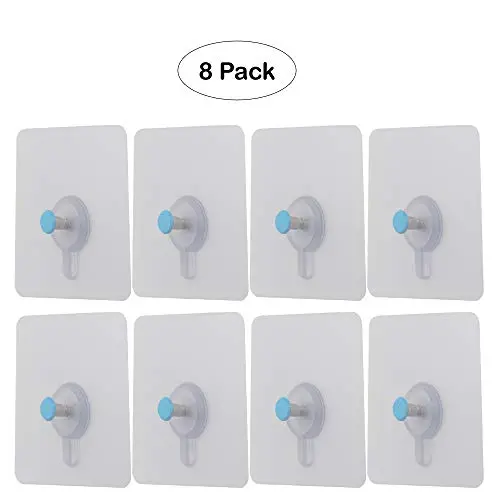 Frame Hooks, Picture Hook, Picture Hook Professional Picture Pendant Set, Wall-Mounted Photo Hanger, Suitable for Home, Office Pictures, Clock, Mirror, etc, Picture Hanger (Transparent) 8 Packs