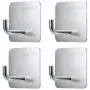 Wall Hooks Adhesive Heavy Duty Outdoor Command Hooks for Stocking Waterproof Stainless Steel Door Bathroom and Bedroom for Hanging Bags, Key, Coat, Hat, Towel Robe Hook Rack Hanger - 4 Packs
