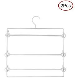HHXD 2pcs Multilayer Magic Clothes Hanger,Double-Sided Save Space Storage Coat Hangers Fashion/White / 2Pcs