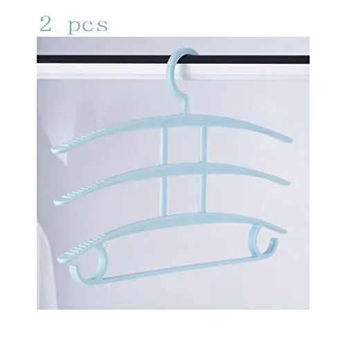 HJYPYJ Magic Hanger,Layered Storage Folding Hanger,3 in 1 PP Space-Saving Organizer Hanger Strong Bearing Capacity/Blue / 2 pcs HJYPYJ Magic Hanger,Layered Storage Folding Hanger,3 in 1 PP Space-Saving Organizer Hanger Strong Bearing Capacity/Blue / 2 pcs