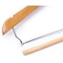 Amber Home Contoured Wooden Hangers Sturdy Wood Suit Coat Clothes Hangers Clothing Hangers with Locking Bar Chrome Hook Pack of 5 (Natural) (Renewed)