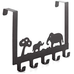 DOOBOO Door Hanger Home Wrought Iron Hook Behind The Door Cartoon Hanger Creative No Trace Clothes Hook Wall Hanging Coat Hook Hook (Size : Five Hooks)