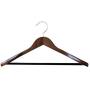 B&C Home Goods Set of 6 Luxury Wooden Hangers - Extra Wide Wood Coat Suit Hangers with Velvet Bar for Coats Clothes and Pants - Wide Shoulder