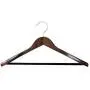 B&C Home Goods Set of 6 Luxury Wooden Hangers - Extra Wide Wood Coat Suit Hangers with Velvet Bar for Coats Clothes and Pants - Wide Shoulder