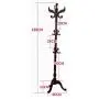 LLDDP Coat Hooks Hat Clothes Stand Coat Racks European Solid Wood Hat Stand Hanger Floor Standing Home Bedroom Hangers 10 Hooks Hall Tree Free Standing Garment Racks (Color : Brown)
