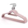 10pcs Random Color Flocking Hangers Wardrobe Organizer Non-Trace Clothes Hangers Non-Slip Velvet Clothing Hanging Magic Clothes Rack