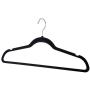 KIPB 20pcs Non-Slip Flocked Velvet Huggable Hangers Clothes Hangers Shirts Sweaters Dress Hanger Hook Drying Rack (Black)