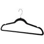 KIPB 20pcs Non-Slip Flocked Velvet Huggable Hangers Clothes Hangers Shirts Sweaters Dress Hanger Hook Drying Rack (Black)