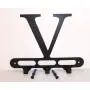 Capital Letter V Monogram Wall Hook Hanger. Satin Black. Solid Steel. Screws Included. Capital Letter V Monogram Wall Hook Hanger. Satin Black. Solid Steel. Screws Included.