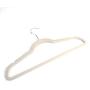 GOTOTOP 10pcs 17.71 x 0.2 x 9.65inch (45x0.5x24.5cm) Nylon Villi Chrome Plated Steel Plastic Flocking Clothes Hangers Durable and Slim Standard Hangers for Everyday Use Ivory White