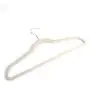 GOTOTOP 10pcs 17.71 x 0.2 x 9.65inch (45x0.5x24.5cm) Nylon Villi Chrome Plated Steel Plastic Flocking Clothes Hangers Durable and Slim Standard Hangers for Everyday Use Ivory White