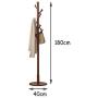 Coat Hangers Coat Stand Clothes Rack High-Grade Wooden Tree Coat Rack Stand, Free Standing Hallway Coat Hanger Hat Stand, for Handbag, Clothes -0223 (Color : Brown)