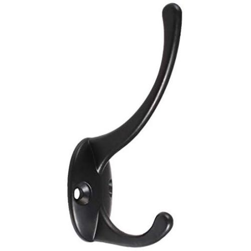uxcell Robe Hooks Metal Wall Mounted Coat Hat Towel Hooks Clothes Hanger Holder w Screws, Black