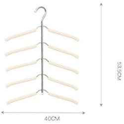 Clothes Racks Multi-Layer Clothes Hangers Anti-Slip Save Space Metal Iron Paint Hangers 5 in 1 Closet Storage Organizer for Clothes Pants Hanging, Standard Hangers