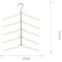 Clothes Racks Multi-Layer Clothes Hangers Anti-Slip Save Space Metal Iron Paint Hangers 5 in 1 Closet Storage Organizer for Clothes Pants Hanging, Standard Hangers