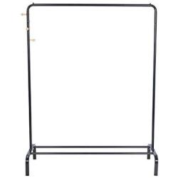 Pratcgoods Modern Simple Style Vertical Hangers Full Metal Freestanding Hanger Bedroom Clothes Rack with Rod Storage Shelf