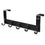 Over The Door Hook Organizer Rack,Rongyuxuan Aluminum Heavy Duty Door Hanger for Coats Robes Hats Clothes Towels,Bag - 5 Hooks Metal Storage Organizer Rack