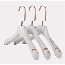 5Pcs Luxury White Antique Wide Shoulder Wooden Coats Clothes Hanger, Punk Sepia Style Thick Clothing Hangers Polished Finish