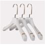 5Pcs Luxury White Antique Wide Shoulder Wooden Coats Clothes Hanger, Punk Sepia Style Thick Clothing Hangers Polished Finish