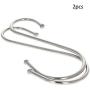 MroMax Stainless Steel S Hooks 4.92'' x 2.17''(L x W), S Shaped Hook Hangers for Kitchen Bathroom Bedroom Storage Room Office Outdoor Multiple Uses, Silver 2pcs