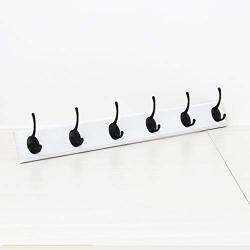 Bamboo Coat Rack, Rust-Proof and Durable Alloy Hangers,Clothes/Coats/Hats/Handbags/Towels/Multifunctional Hangers (Color : White, Size : 6 Hooks)