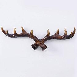 BANIXY American Country Antler Wall Hanging Retro Creative Wall Decoration Living Room Porch Clothing Store Wall Hanging Clothes Hanger Rack Hooks (Color : Dark)