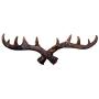 Surrui Vintage Deer Antlers Wall Hooks Antique Clothes Hanger Rack Home Coat Hooks Dark Brown