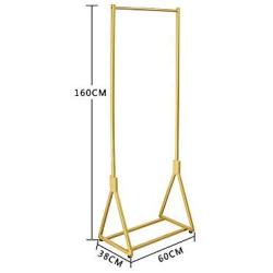 FeiQiangQiang Drying Rack, Floor Hanger, Clothes Rail, Home Bedroom, Dormitory, Clothing Store Display Stand Portable Drying Rack (Color : Gold, Size : 60x38x160cm)