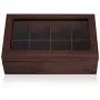 Apace Living Tea Boxes - Luxury Wooden Tea Storage Chest from The Premier Collection - 8 Adjustable Compartment Tea Bags Organizer Container - Elegantly Handmade w/Scratch Resistant Window