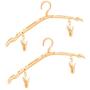 Toygogo 2 pcs Travel Hangers Portable Collapsible Clothes Hangers Folding Hangers Travel Laundry Accessories Space Saving for Clothes - Beige