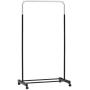 MyGift Freestanding 60-Inch Stainless Steel Single Rod Garment Organizer Rack/Rolling Clothes Hanger