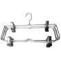 2pcs Random Color Clothes Hangers Multilayer Skirt Trouser Hanger for Pants Non Slip Metal Hanger Clips with 12 Clips Clothing Storage Rack Holder