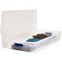 Homz Plastic Underbed Storage, Stackable Storage Bins with Blue Latching Handles, 60 Quart, Clear, 2-Pack Homz Plastic Underbed Storage, Stackable Storage Bins with Blue Latching Handles, 60 Quart, Clear, 2-Pack
