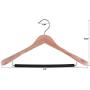 TOPIA HANGER Unfinished American Red Cedar Wood Coat Suit Hangers, Luxury Wooden Jacket Clothes Hangers, Wide Shoulder with Black Padded Pant Bar- 360°Flexible Hook, 4 Pack- Natural- CT07W