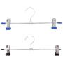 10pcs Random Color Stainless Steel Trouser Hanger Rack Coat Pants Skirt Hangers Clothes Stand Holder with 2 Adjustable Non-Slip Clips 28cm