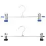 10pcs Random Color Stainless Steel Trouser Hanger Rack Coat Pants Skirt Hangers Clothes Stand Holder with 2 Adjustable Non-Slip Clips 28cm