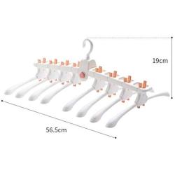 EvaroFly Multipurpose Anti-skidding No Trace Folding Hanger, Save Space Storage Clothes Hanger, Household Travel Camping -Pink 56.5x19cm