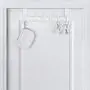 SKOLOO Over The Door Hook Hanger- 6 Hooks, Stainless Steel Door Hook, Over Door Rack for Hanging Coats Clothes Hats Robes, White SKOLOO Over The Door Hook Hanger- 6 Hooks, Stainless Steel Door Hook, Over Door Rack for Hanging Coats Clothes Hats Robes, White