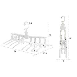HJYPYJ Magic Hanger,Multifunction Magical Hangers,Detachable PP POM Hanger,Space-Saving Organizer Hangers, Reasonable Spacing/White / 3pcs