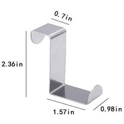 Over The Door Hook Stainless Steel, Beokey Cabinet Clothes Hanger Kitchen Organizer Z Hooks Storage Organizer Rack Holder Tools,Set of 2, (2pcs)