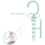 10pcs Random Color Plastic 5 Circle Multilayer Windproof Clothes Hanger Organizer Fixed Holder Storage Racks Buckle Hanger Anti-Slip Home