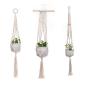 WAOving 3pcs/set Macrame Plant Hanger Cotton Rope Hanging Basket Flower Pots Net Decor