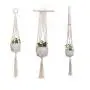 WAOving 3pcs/set Macrame Plant Hanger Cotton Rope Hanging Basket Flower Pots Net Decor WAOving 3pcs/set Macrame Plant Hanger Cotton Rope Hanging Basket Flower Pots Net Decor