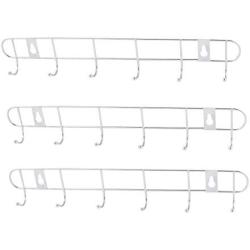 uxcell Bathroom 6 Hooks Ball End Towels Clothes Rack Metal Hook Hanger 3PCS