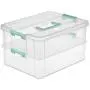 Sterilite 14228604 Stack & Carry 2 Layer Handle Box, Clear Base with Colored Handle and Latches, 4-Pack Sterilite 14228604 Stack & Carry 2 Layer Handle Box, Clear Base with Colored Handle and Latches, 4-Pack